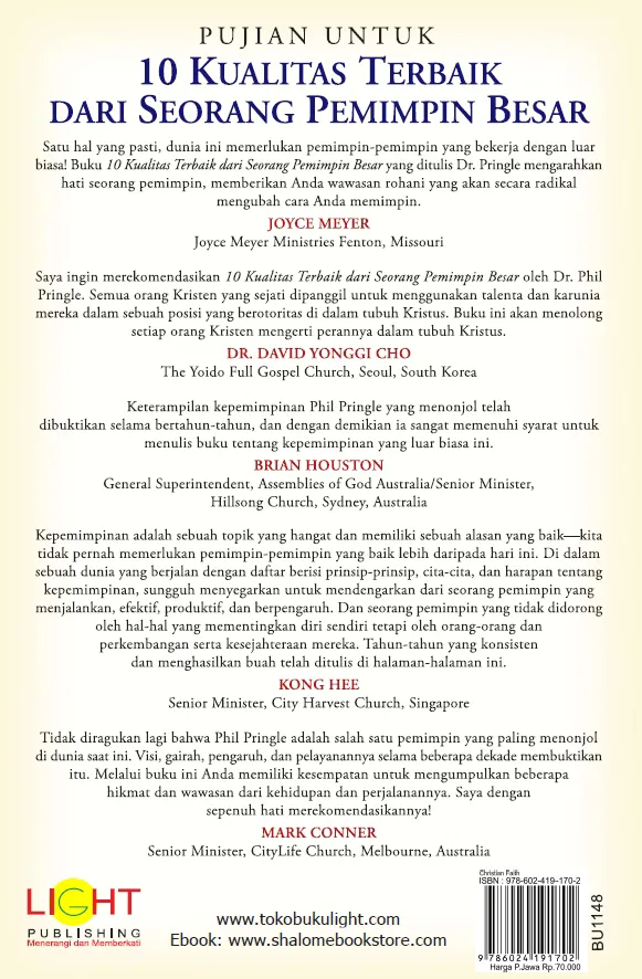 Buku 10 Kualitas Terbaik dari Seorang Pemimpin Besar oleh Phil Pringle