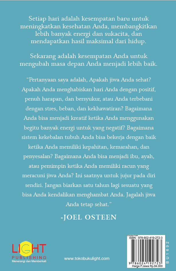 Buku 15 Cara untuk Hidup Lebih Lama dan Lebih Sehat – 15 Ways to Live Longer and Healthier oleh Joel Osteen