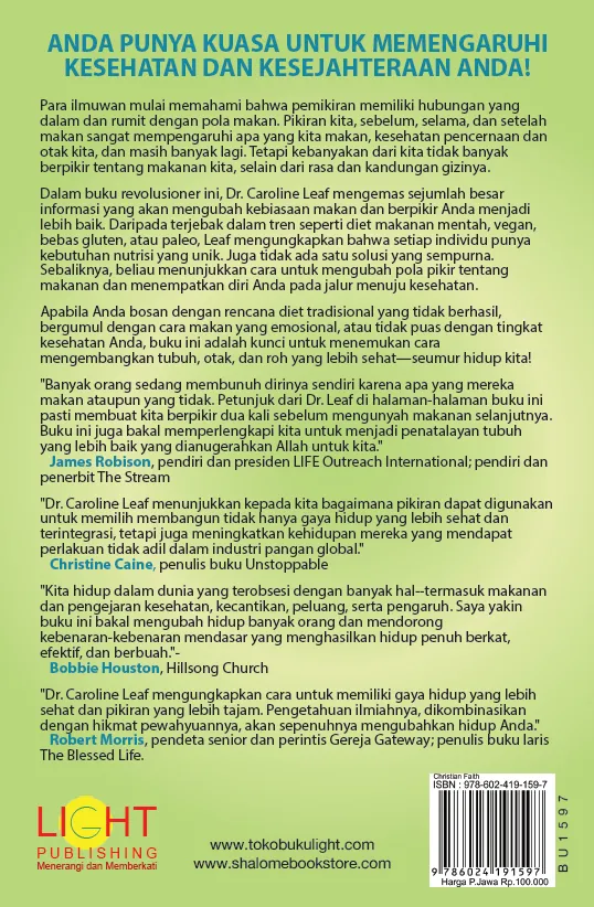 Buku Berpikir dan Makan dengan Cerdas - Think & Eat Yourself Smart oleh Caroline Leaf