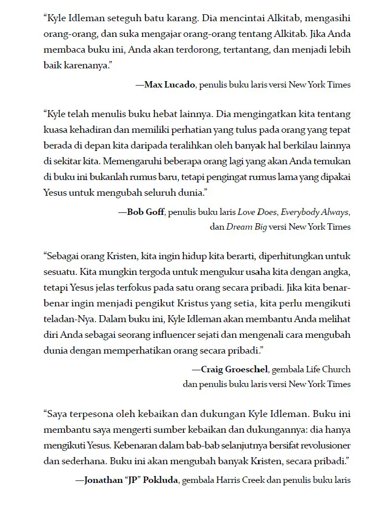 Buku Satu Pribadi demi Satu Pribadi - One at a Time oleh Kyle Idleman