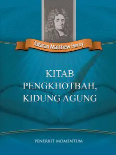 Matthew Henry: Kitab Pengkhotbah, Kidung Agung