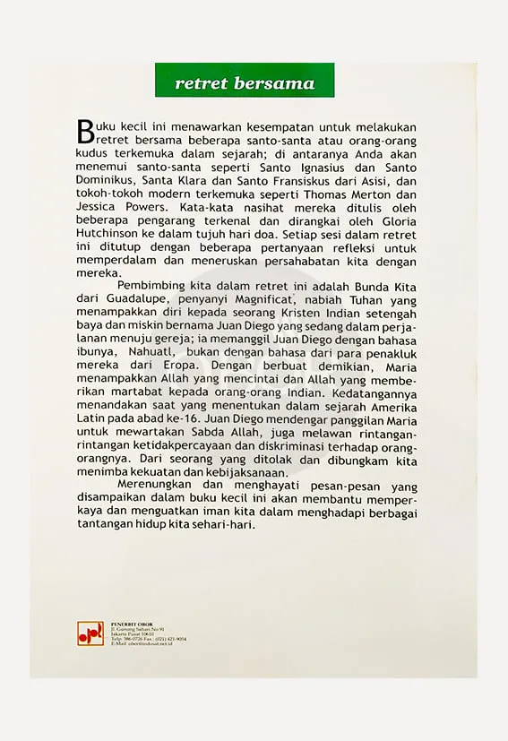 Retret bersama Maria Bunda Guadalupe dan Juan Diego