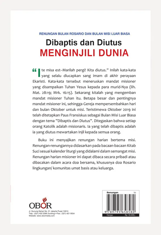 Dibaptis dan Diutus Menginjili Dunia