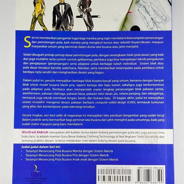 Buku Terampil Merancang Pola Busana Pria Dengan Sistem Metrik oleh Winifred Aldrich