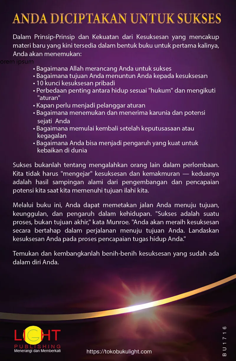 Buku Prinsip-Prinsip dan Kekuatan dari Kesuksesan oleh Myles Munroe