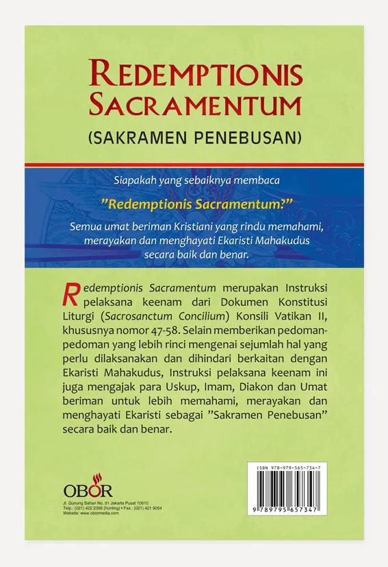 Buku Redemptionis Sacramentum (Sakramen Penebusan) oleh Komisi liturgi KWI