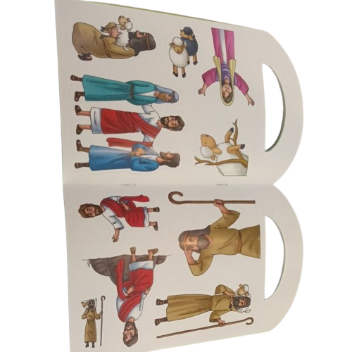 Buku Cerita Alkitab Berstriker & Mewarnai - Domba yang hilang (The Lost Sheep) - Bilingual oleh Reuben Israel