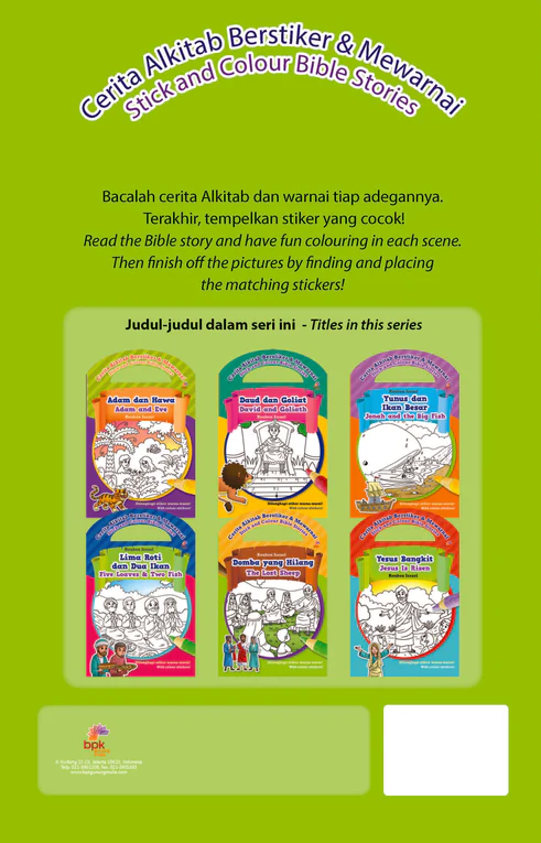 Buku Cerita Alkitab Berstriker & Mewarnai - Domba yang hilang (The Lost Sheep) - Bilingual oleh Reuben Israel