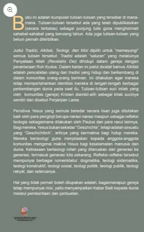 Buku Tradisi Alkitab Teologi dan Misi oleh Andreas A. Yewangoe