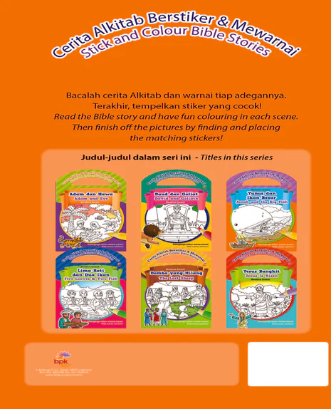 Buku Cerita Alkitab Berstriker & Mewarnai - Yunus dan Ikan Besar (Jonah and The Big Fish) - Bilingual oleh Reuben Israel