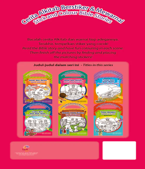 Buku Cerita Alkitab Berstriker & Mewarnai - Lima Roti dan Dua Ikan (Five Loaves & Two Fishes) - Bilingual oleh Reuben Israel