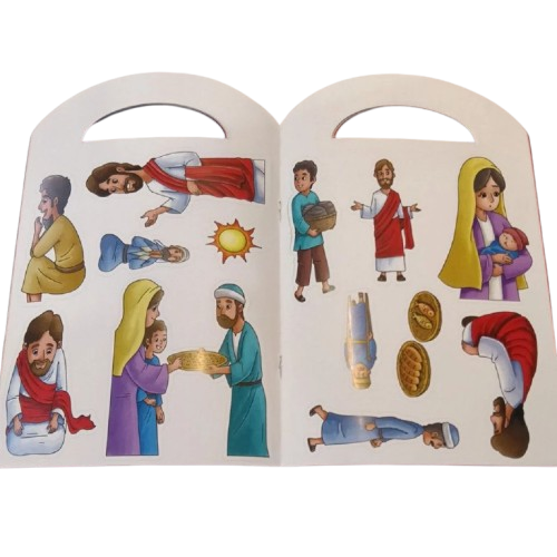 Buku Cerita Alkitab Berstriker & Mewarnai - Lima Roti dan Dua Ikan (Five Loaves & Two Fishes) - Bilingual oleh Reuben Israel