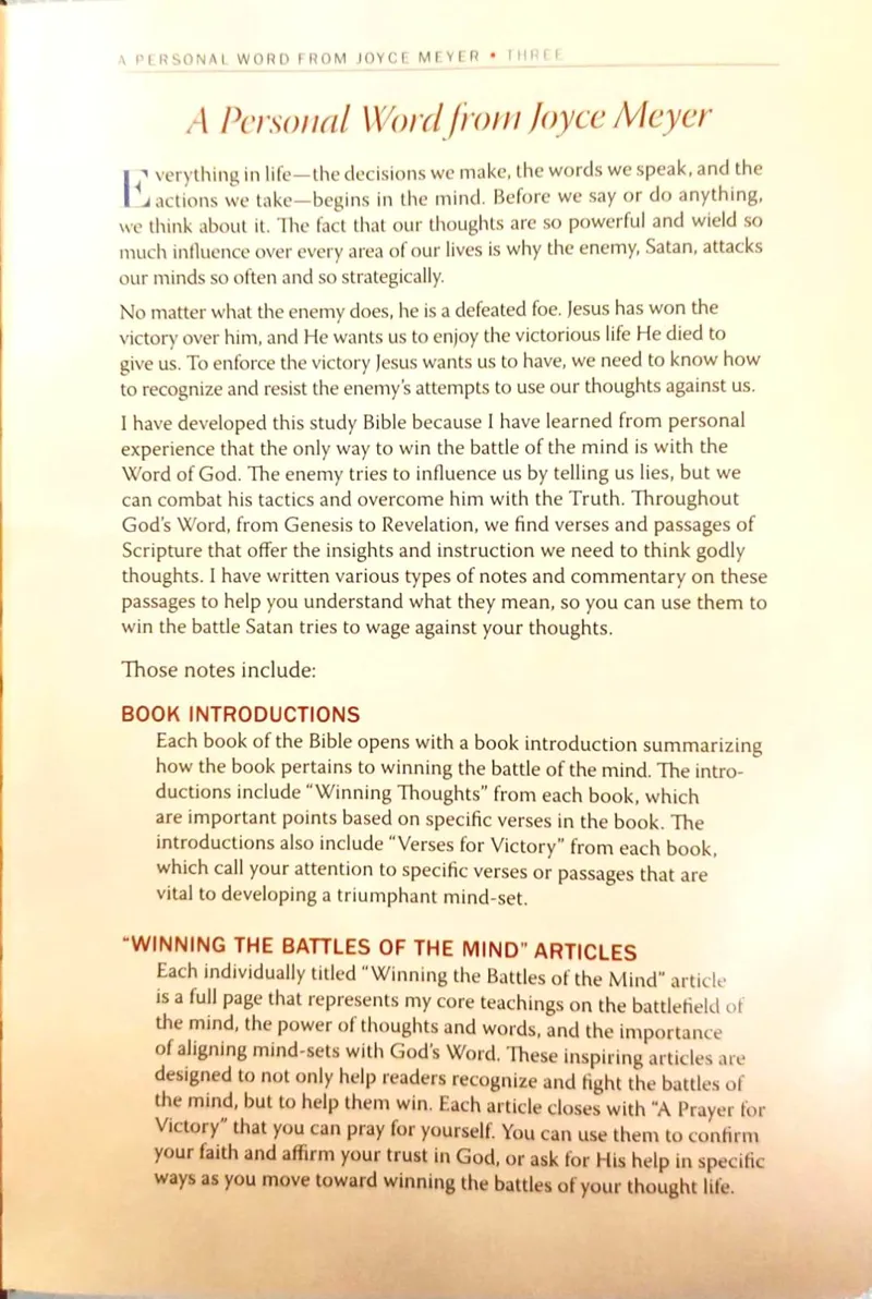 Buku Battlefield Of The Mind Bible - Amplified Bible oleh Joyce Meyer
