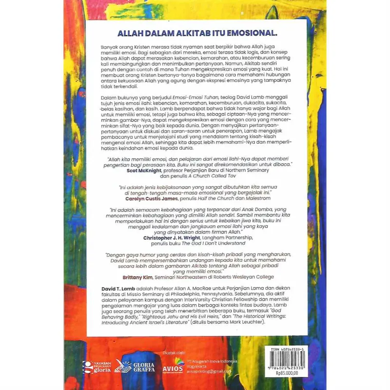Buku Emosi - Emosi Tuhan (Memahami TUHAN yang Membenci, Menangis dan Mengasihi) oleh David T. Lamb