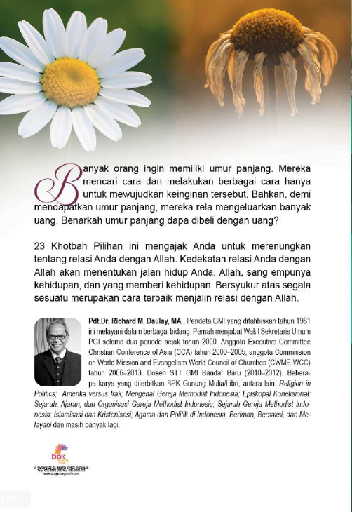 Buku Bersyukur dan Panjang Umur - 23 Khotbah Pilihan oleh Richard Daulay
