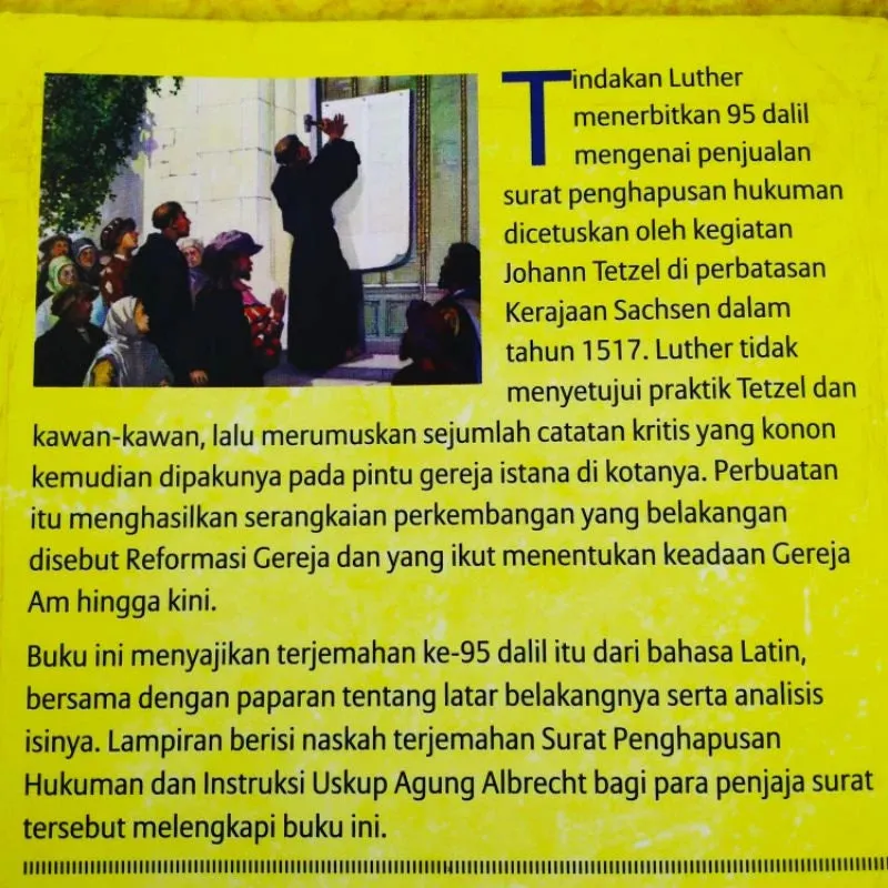 Buku 95 Dalil Marthin Luther - Latar Belakang Sejarah dan Analisis Dalil Luther oleh Thomas Van Den End