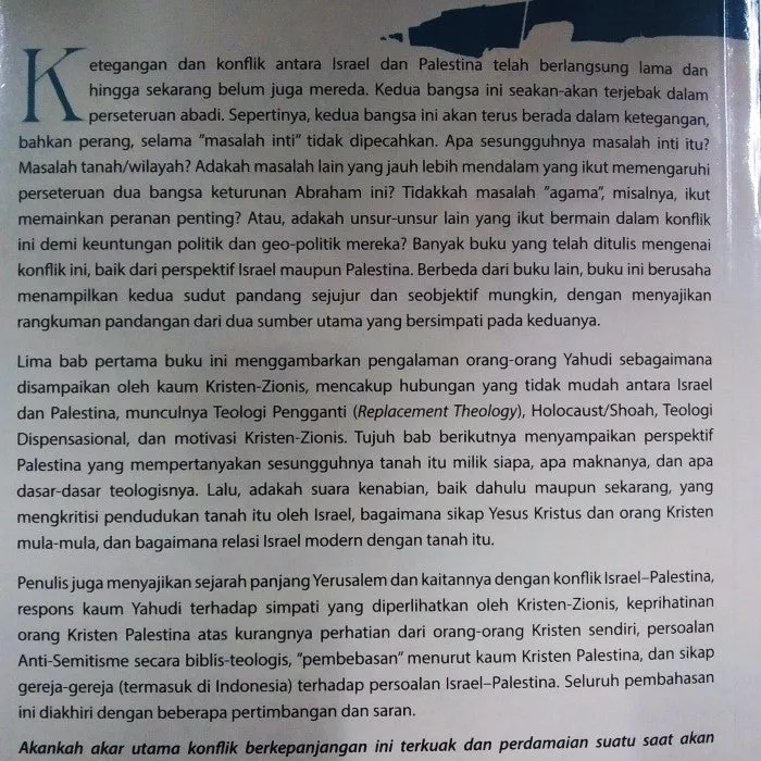 Buku Israel - Palestina Perseteruan Abadi? - Sikap Gereja Menghadapi Konflik Timur Tengah oleh Andreas A. Yewangoe